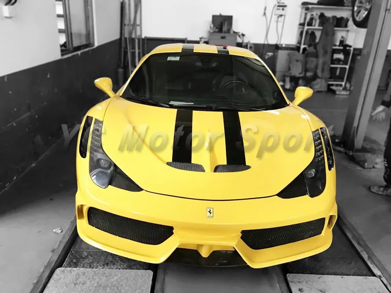 Car Accessories FRP Fiber Glass & Carbon Fiber Speciale Style Hood Fit For 2010-2014 F458 Italia Coupe & Spider Hood Bonnet