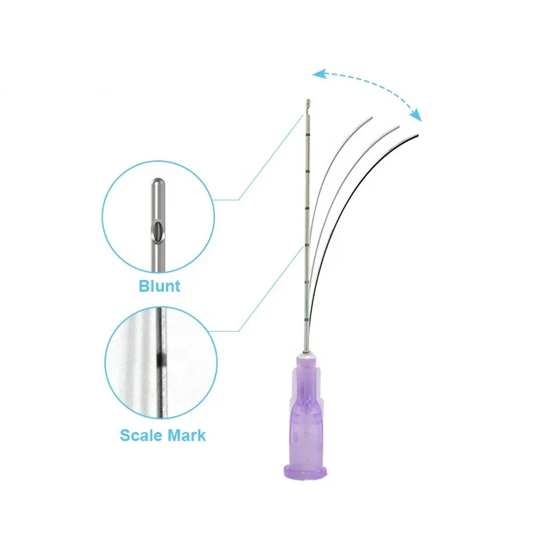 Canule émoussée pour injection de remplissage, remplissage facial, acide urique, léger en antarctique, 14G 18G 20G 21G 22G 23G 25G 27G 30G, 20 pièces