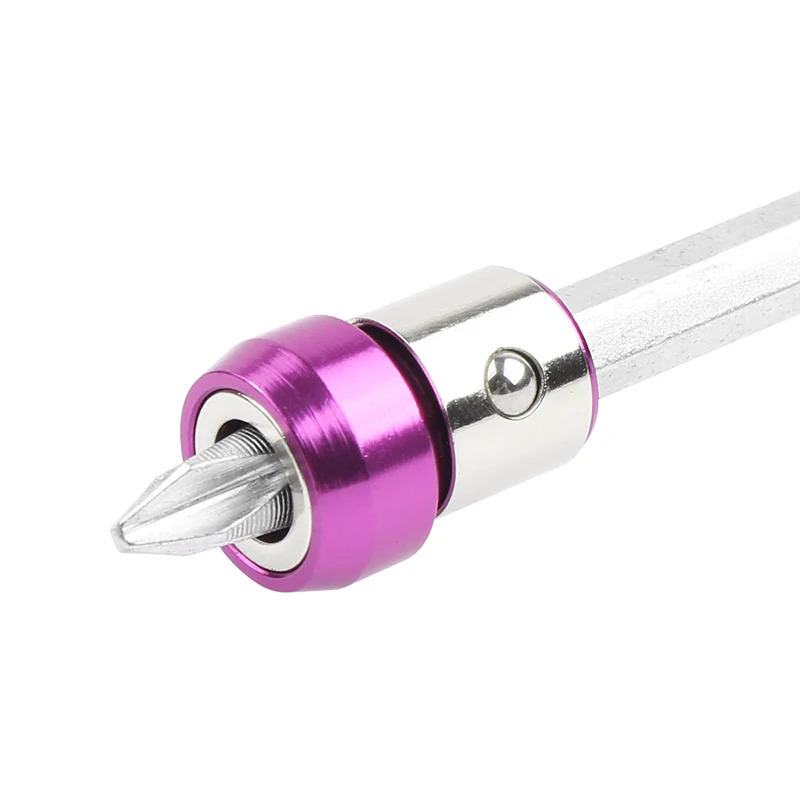 LUXIANZI 6.35mm Universal Magnetic Ring Aluminum Alloy Magnetic Ring Screwdriver Bits Lockable Thicken Strong Magnetizer Ring