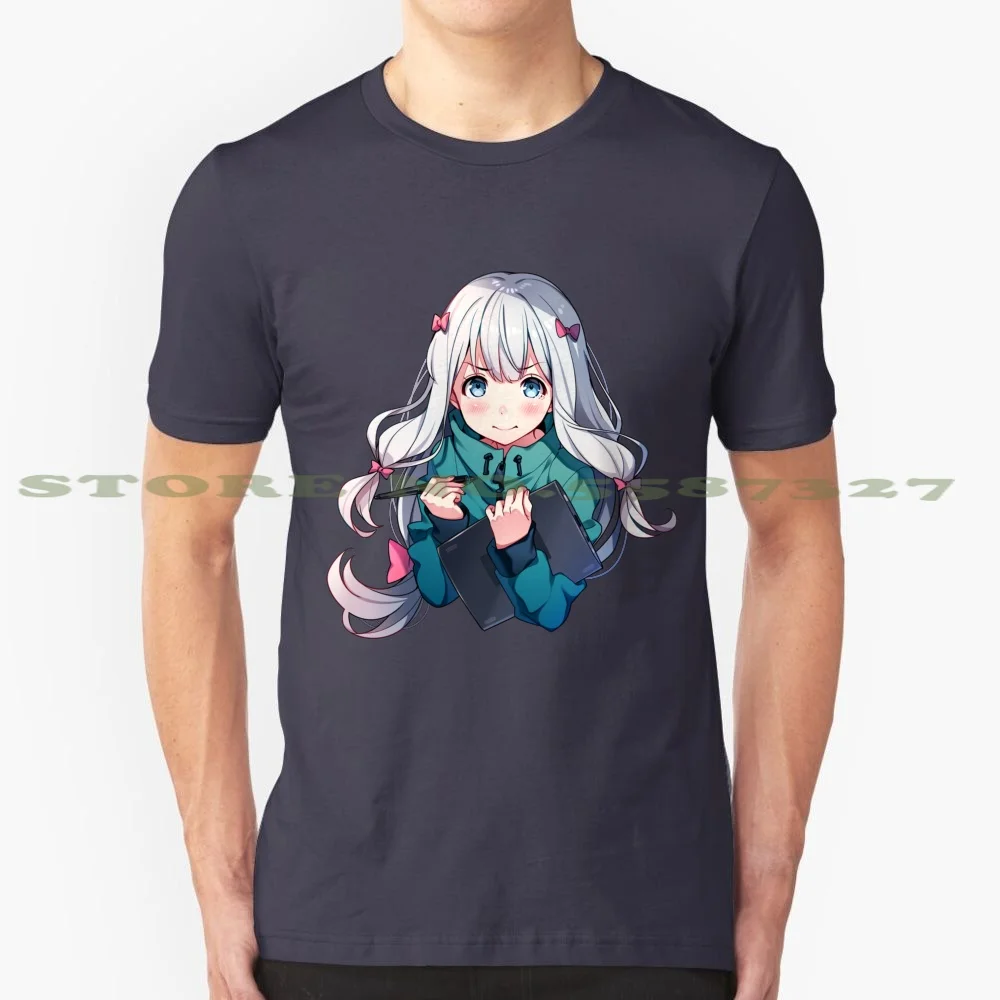 

Sagiri - Eromanga Sensei 100% хлопок футболка Eromanga Sensei аниме Kawaii эстетика Hentai Izumi Sagiri Yaoi Shut In Loli Милая