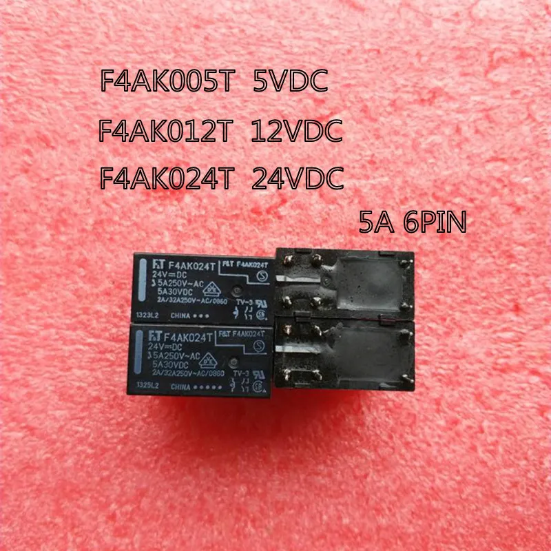 

10PCS/lot 100% New Original Relay F4AK005T 5VDC F4AK012T 12VDC F4AK024T 24VDC Alternative ALA2F24 6PIN 5A