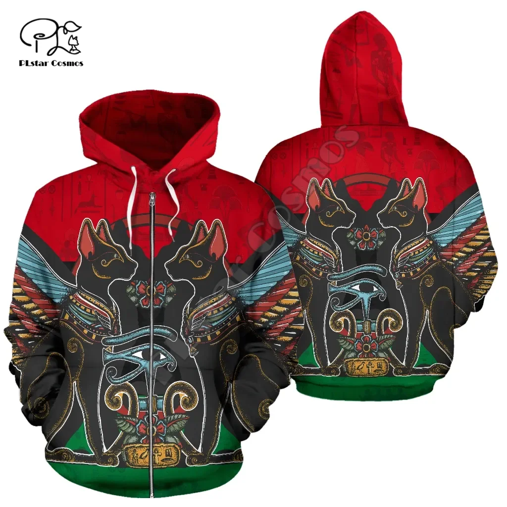 PLstar Cosmos Africa Country Mysterious Ancient Egypt Anubis Tattoo Retro Tracksuit 3DPrint Men/Women Harajuku Funny Hoodies D13