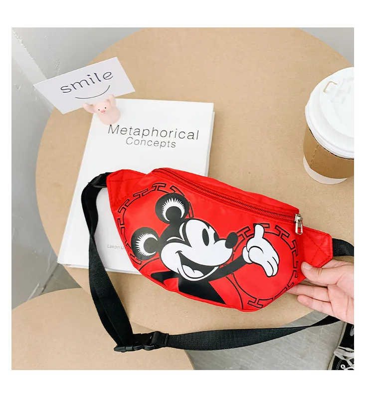 Anime Figure Disney Mickey Mouse Bag Cute Children\'s Chest Bag Girl Boy Messenger Bags Minnie Mickey Waist Bags Coin Purse Gifts