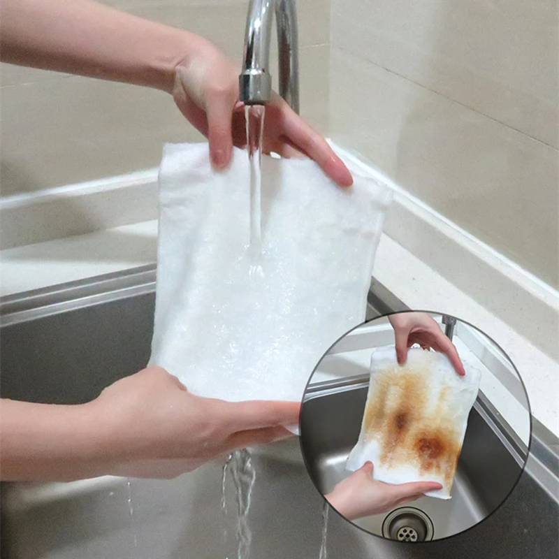 10PCs High Efficient Anti-grease Bamboo Fiber kitchen towels Dish Cloth Washing rags Magic Cleaning dishcloth Wiping dropshiping