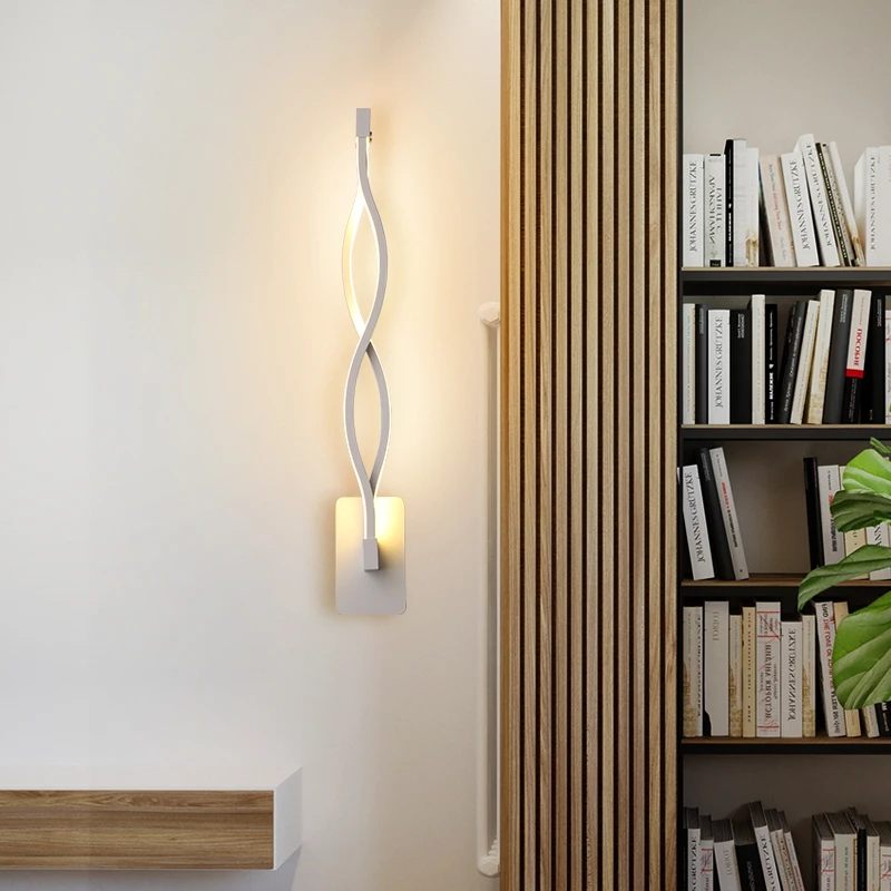 Modern LED 16W Wall Lamps Living Bed Room Bedside Sconce Black White Light Aisle Lighting Decoration Fixture Luminaria Wandlamp