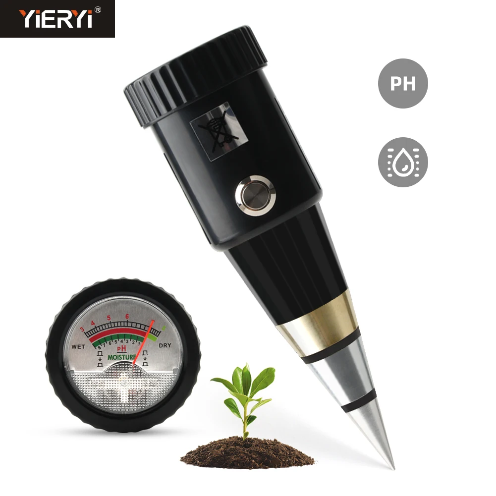 Handheld Soil Moisture PH Meter Acidity Humidity Tester Metal Sensor Probe 3~8ph No Battery Hygrometer for Planting Garden Tool