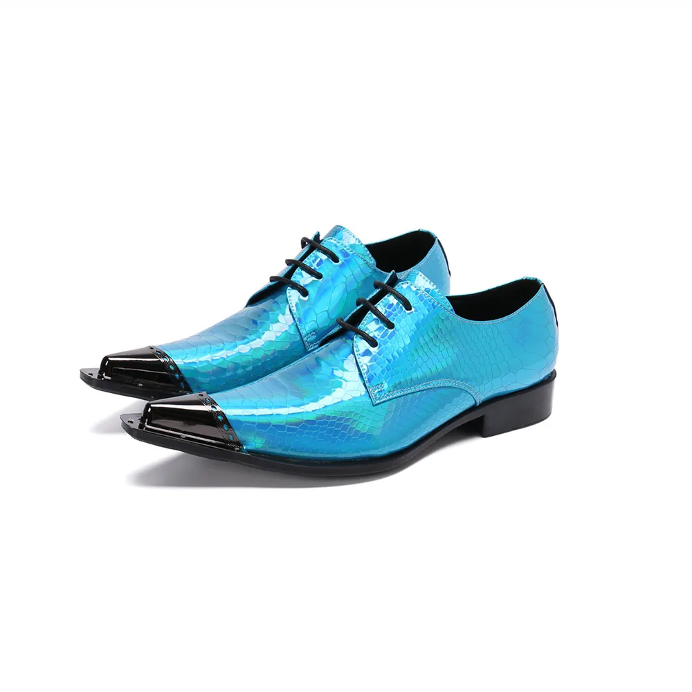 Fashion Real Leather Slip on Evening Men Shoes Pointed Toe Lace Up Formal Brogue Shoes Plus Size Business Dress Oxfords Shoes