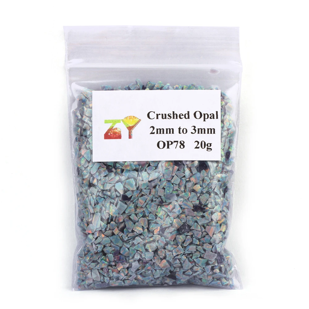 (20 Gram/Lot) OP61-OP92 Synthetic Crushed Opal Chips Popular Opal Jewelry Dust DIY Size Colors