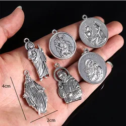 5 Pieces/Catholic Variety Christian Mercy Virgin Mary Metal Pendant St. Christophe DIY Pendant Necklace Jewelry Handmade Jewelry