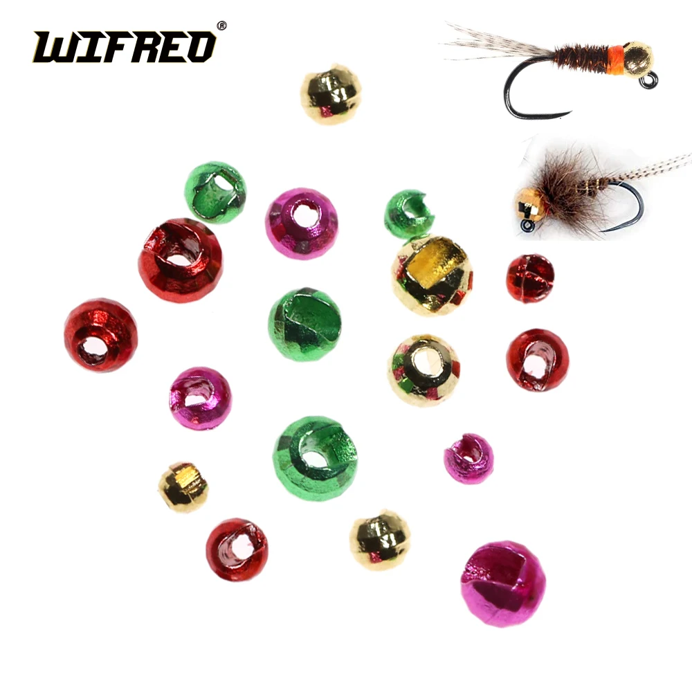 

WIFREO 20PCS Slotted Tungsten Head Bead Polyhedral Fishing Weight For Lure Fishing Jig Nymph Head Ball Beads Fly Tying Materials