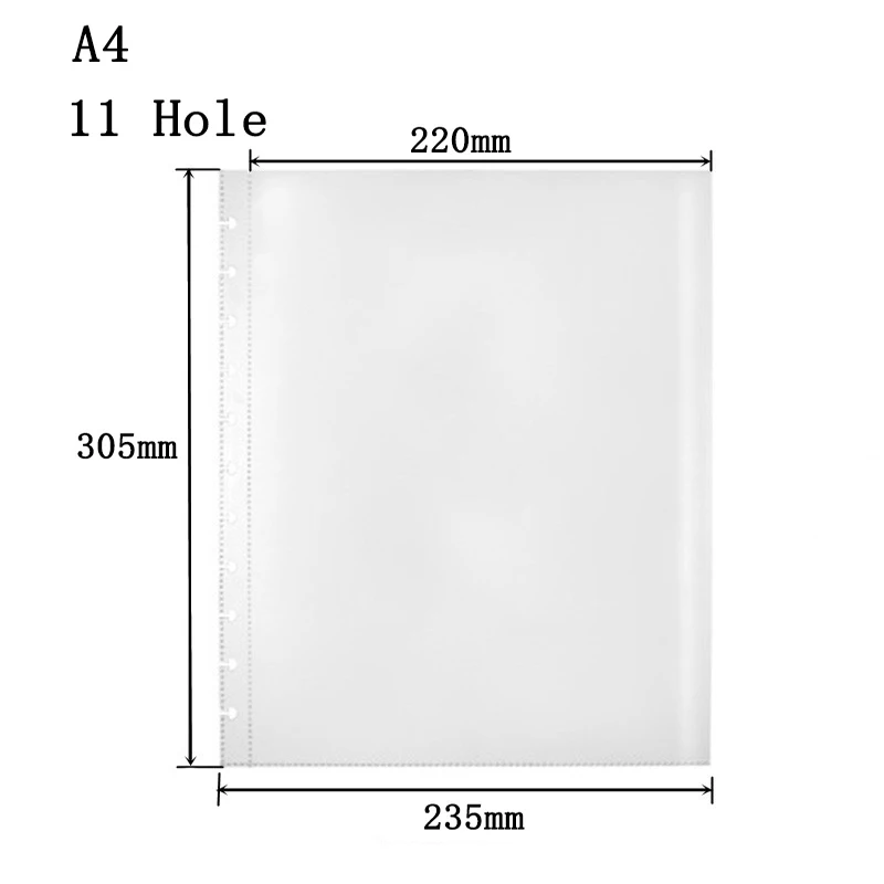 A4/A5 Convenient File Folder Mushroom Hole Document Bag Loose Leaf Storage Holder Transparent Inner Page Replace Photo Album