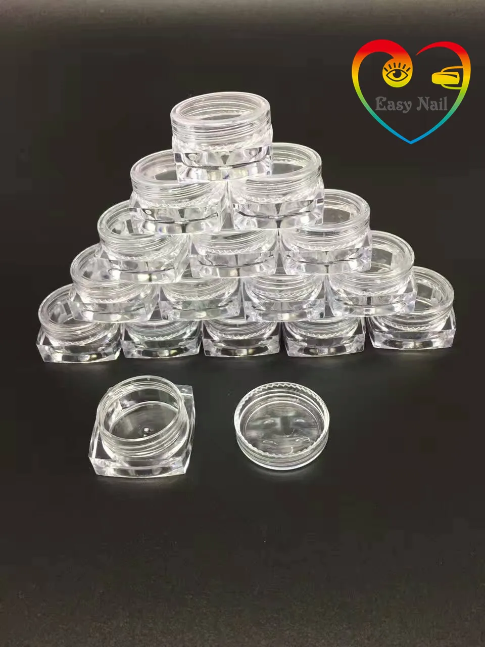 5pcs crystal clear Cosmetic 5g packaging bottles of cream ,can box eye cream jar ,5g mini clear plastic empty bottle