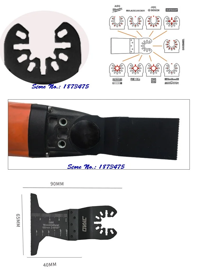 6Pcs Oscillerende Multitool Blade Set 1800M-4