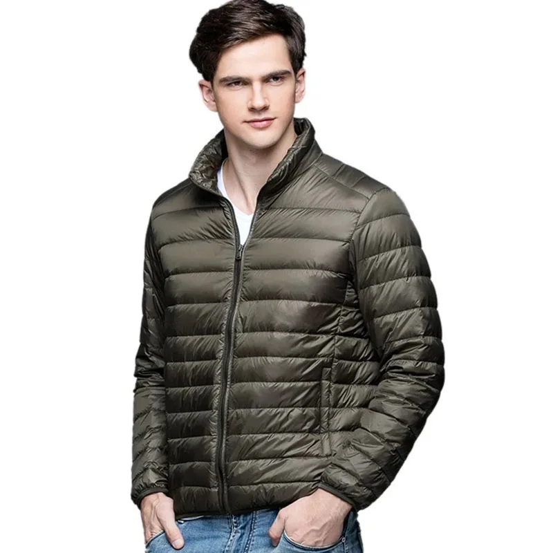 Man Winter Autumn Jacket White Duck Down Jackets Men Hooded Ultra Light Down Jackets Warm Outwear Coat Parkas Outdoors