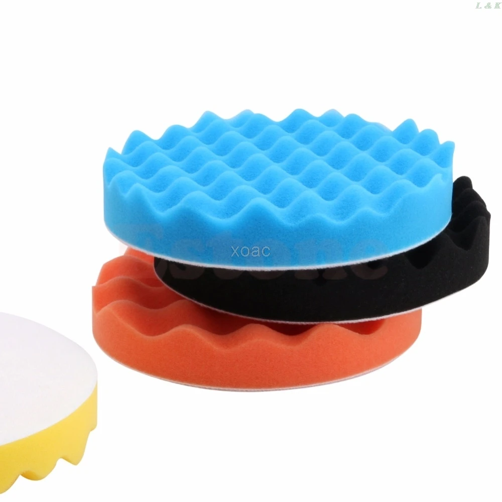 4pcs/Set 3/4/5/6/7 Inch Buffing Sponge Polishing Pad Hand Tool Kit For Car Polisher Wax Easy To Replace   M12 Dropship