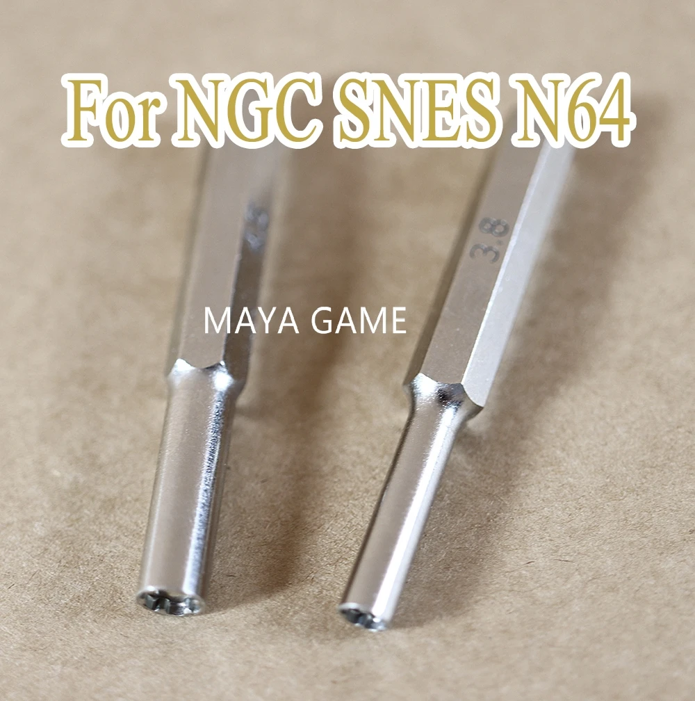 

OCGAME 50pcs 3.8mm and 4.5mm Gamebit Hex Tool Bit Screwdriver for N64 for NGC for SNES Console for SEGA Game Cartridge