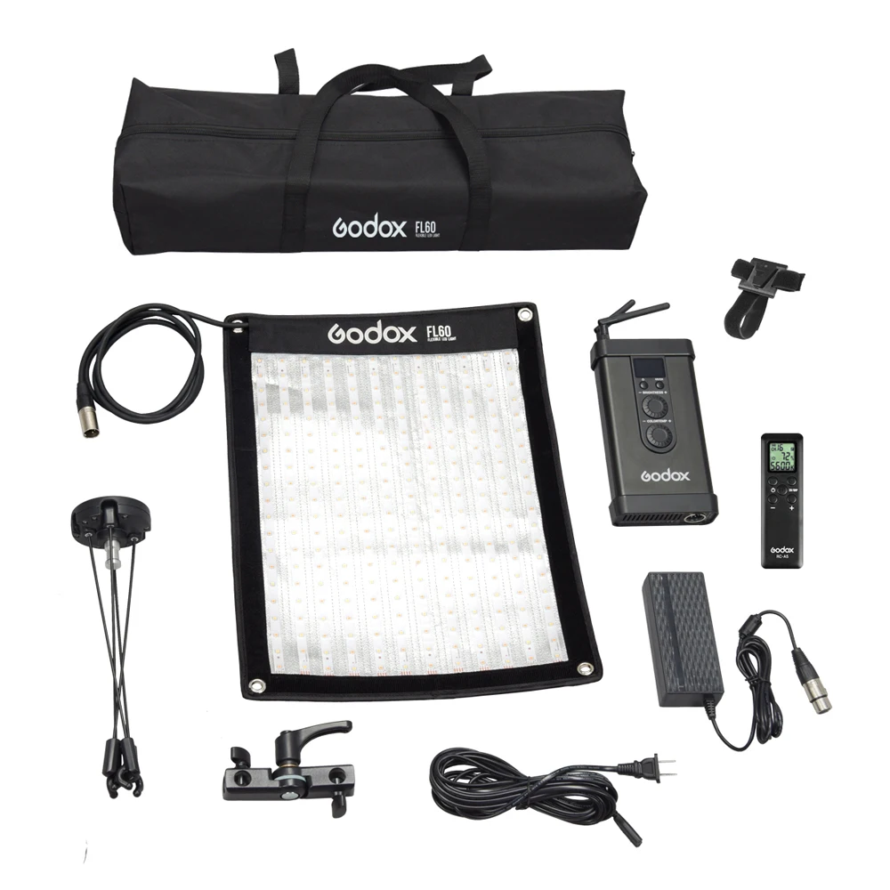 Godox FL60 FL100 FL150R FL150S Flexible LED Light Honeycomb Grid Softbox Rollable Cloth Lamp 150W/100W/60W Video Fill Lighting