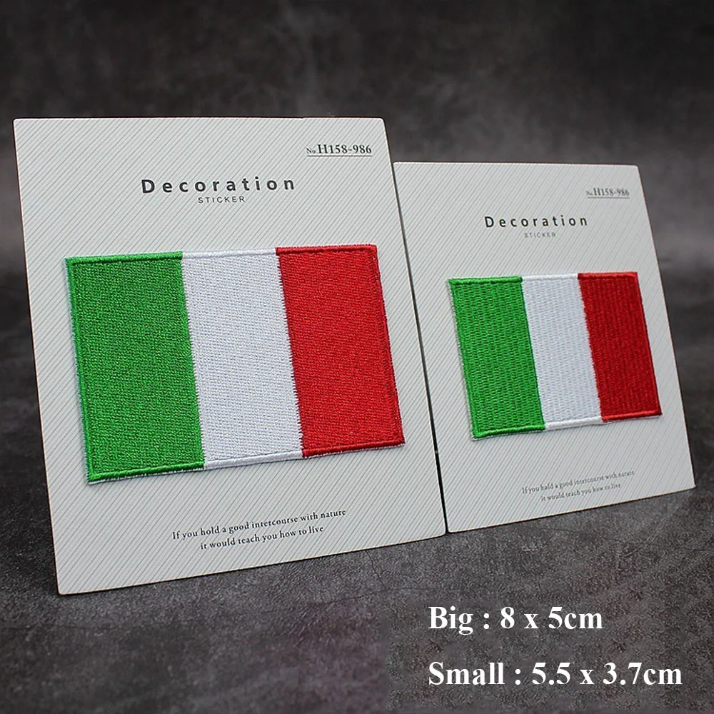 1 Pieces High Quality Italy Embroidery Flag Patch Army Iron On Country Flag Patches Badges For Clothes Stickers Jeans Applique