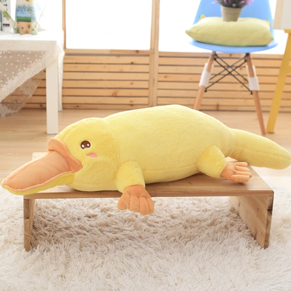 Cute Platypus Plush Toy Stuffed Lying Animal Pillow Back Cushion