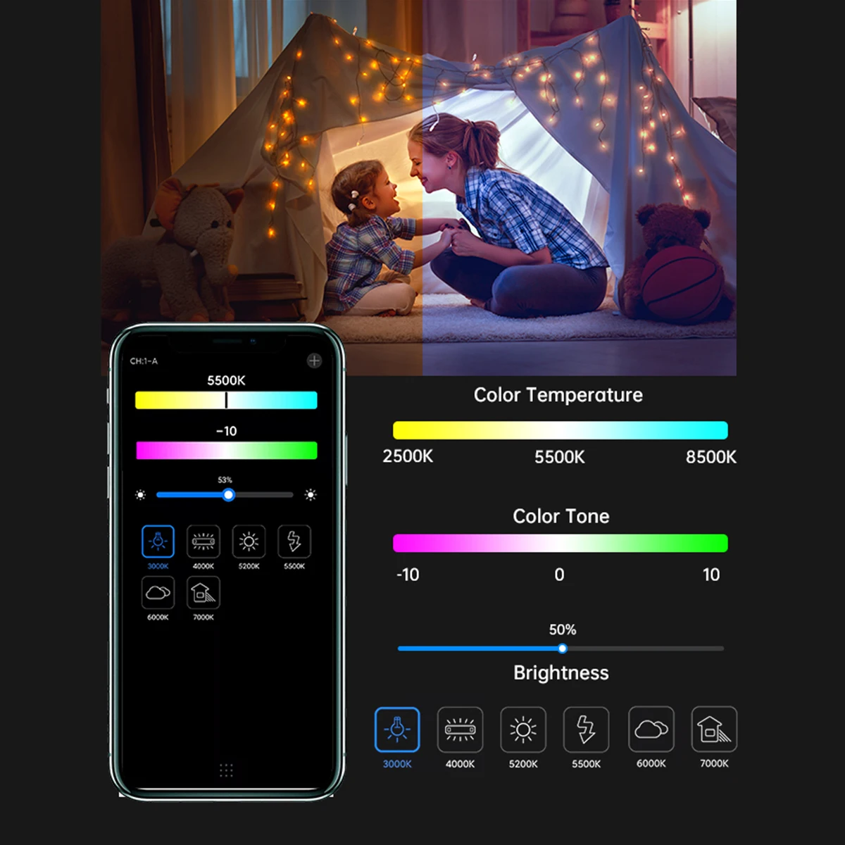 Weeylite S03 المحمولة RGB الملونة LED الفيديو الضوئي كامل اللون عكس الضوء 2500K-8500K جيب APP التحكم ملء الإضاءة مصباح صغير