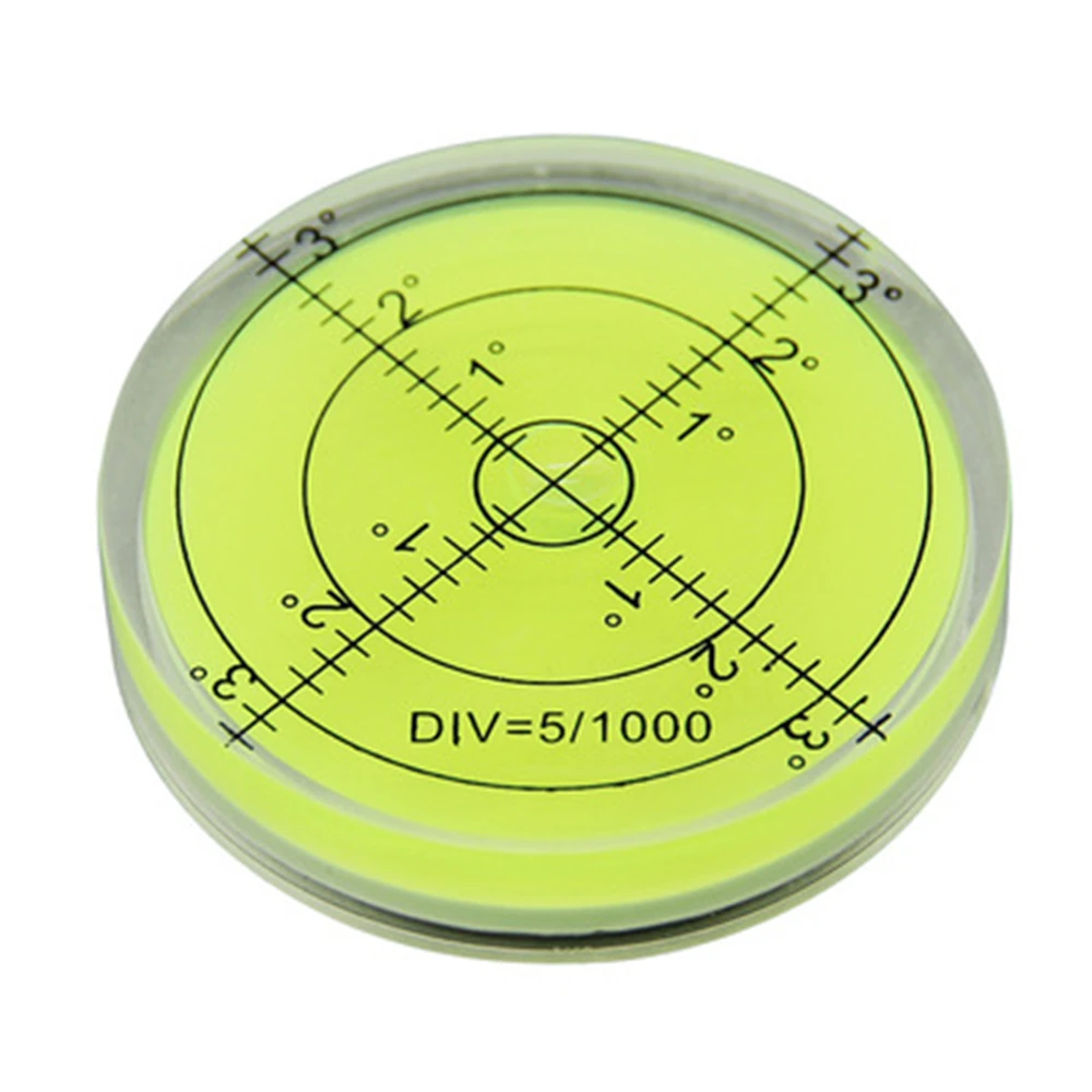 Universal 60*12mm Spirit Bubble level Degree Mark Surface Circular Level Bubble for Measuring Tool Green Color Horizontal Bubble