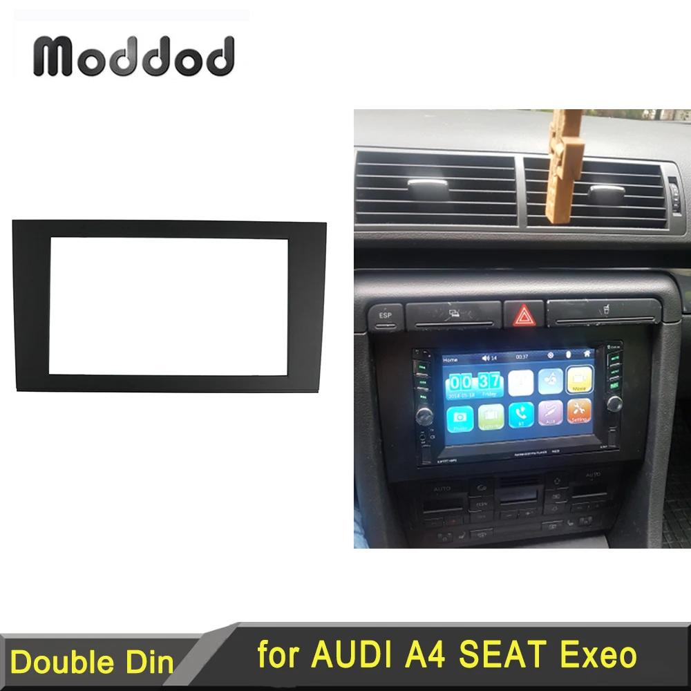 Double Din Car Radio Fascia for Audi A4 B6 2002-2006 A4 B7 2002-2007 Seat Exeo 2009+ Stereo Panel Dash CD Kit 178x100mm Frame