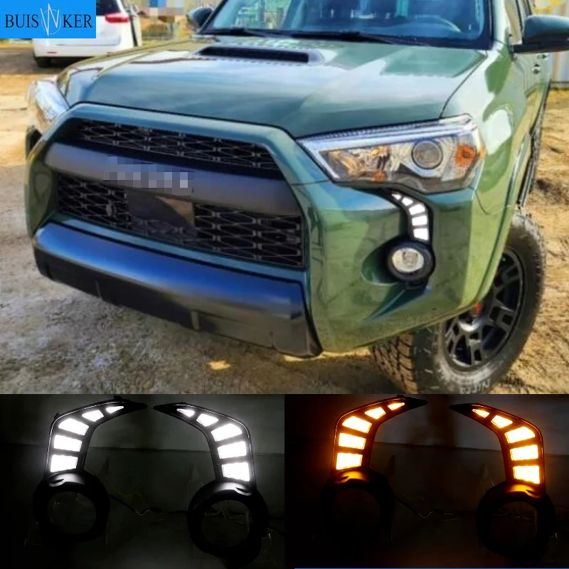 

LED DRL Headlights For Toyota 4 Runner 4Runner 2014 - 2021 Daytime Running Light Car Accessories foglights Fog Lamp Decoration