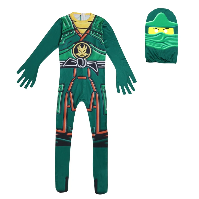 Ninja Kids Jumpsuits Superhero Halloween Costumes for Kids Samurai Knight Cosplay Anime Carnival Masquerade Mask Zentai Boys