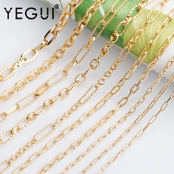 YEGUI C86,jewelry accessories,diy chain,18k gold plated,0.3 microns,diy bracelet necklace,charms,jewelry making,hand made,1m/lot