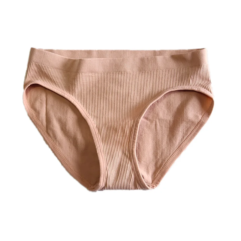 Culotte sans couture de couleur unie pour femme, slip doux à rayures, lingerie féminine sexy, sous-vêtement confortable, nouvelle collection