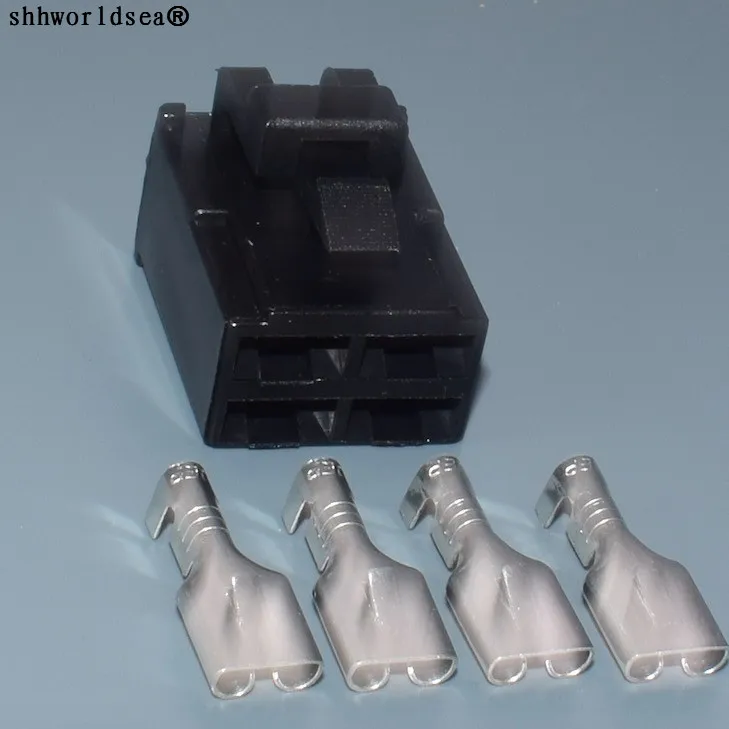 

shhworldsea 6.3mm 4pin Female Relay Scoket 7123-2446 Automotive Connector 4 Pin With Terminals/Pins