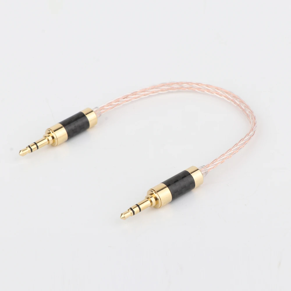 車の補助ケーブル,金メッキ,ハイエンドオスコネクタ,カーボンファイバーケーブル,3.5mm,1607ac