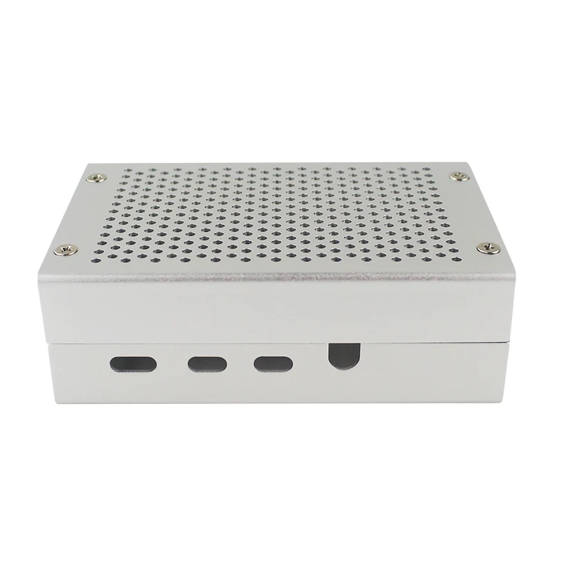 Boîtier d'ordinateur Raspberry Pi 4B en alliage d'aluminium avec radiateur, coque métallique en maille, Dissipation thermique pour Raspberry Pi 4