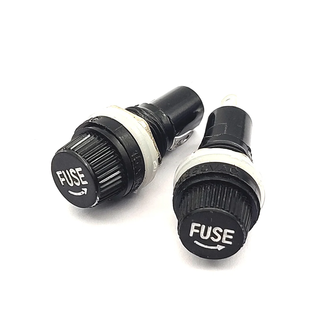 10ชิ้น/เซ็ตทนทานฟิวส์ Mount ผู้ถือแผง Mount สกรูหมวกฟิวส์สำหรับแก้วหลอดฟิวส์5X20มม.6x30mm