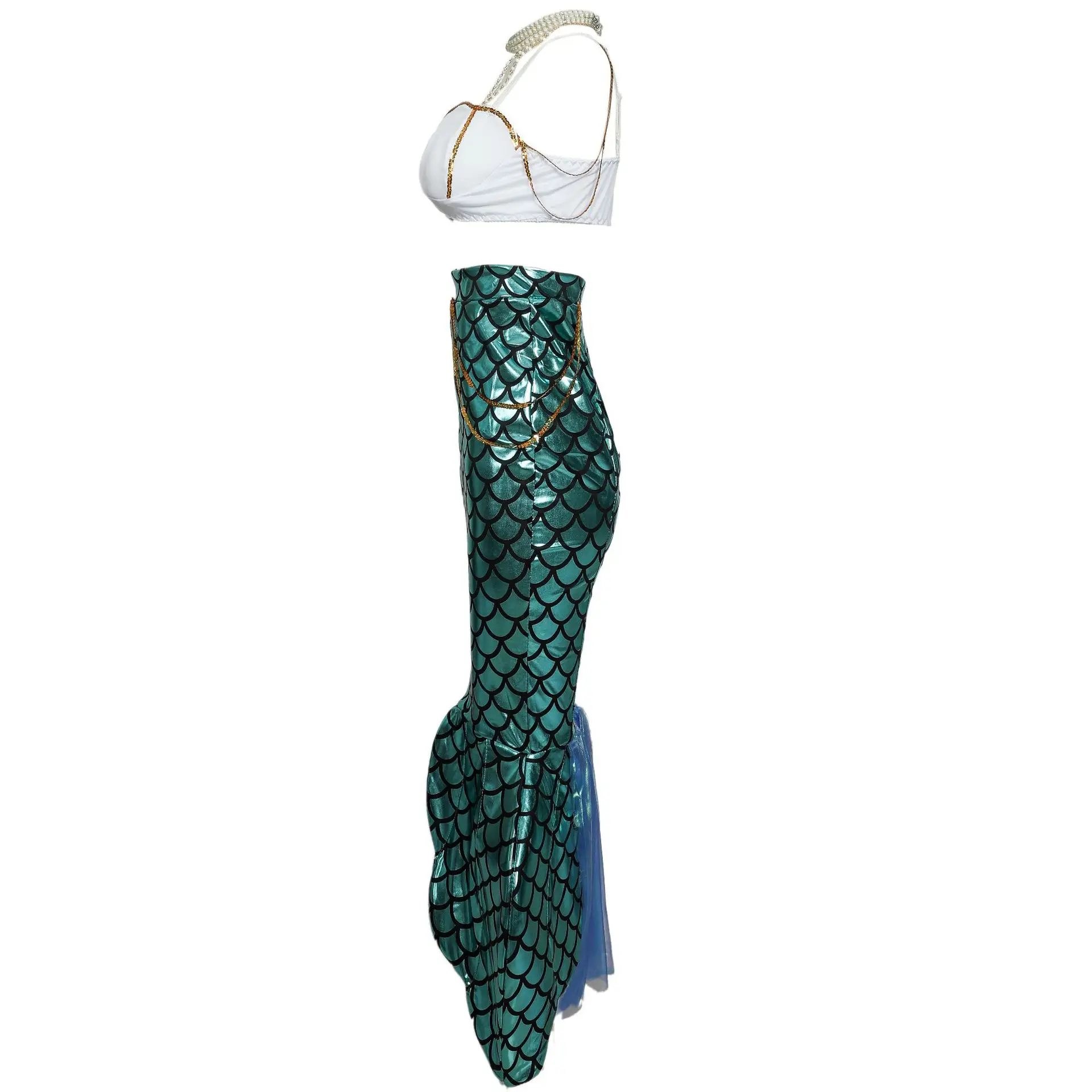 Fantasia Sexy Little Mermaid Costume Adults Women Halloween Princess Mermaid Tail + Bra Cosplay Sets queue de sirene C68837AD