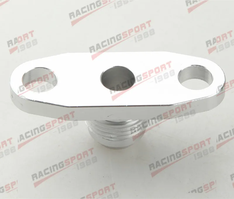 Turbo Oil Drain Flange 10AN GT40 GT42 GT45 GT47 GT55 T3/T4 T3 T4 Silver