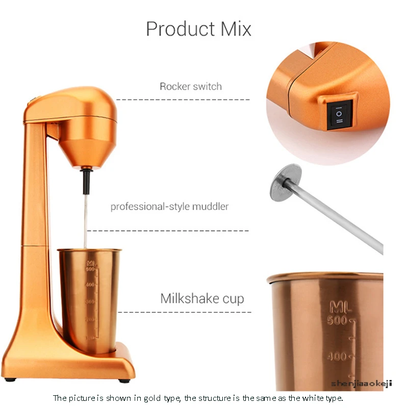 Commercial Single-head Milkshake Machine Household Milk Cap Machine Mixer Milk Cappuccinos Milk Frother Ice Cream Foamer Machine