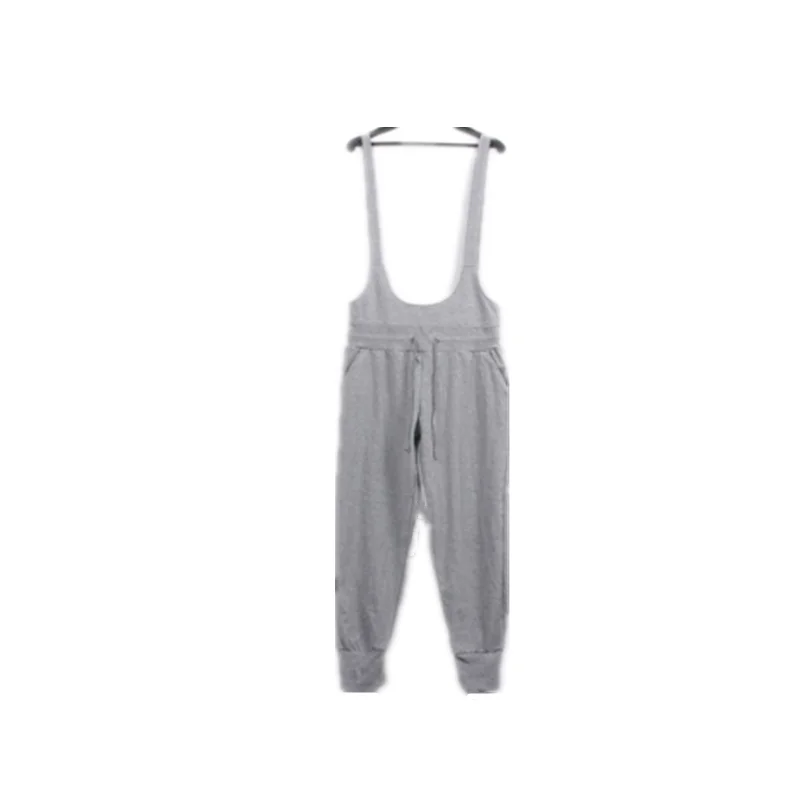 Customized Harem Jumpsuit for Women, Cotton Black Grey Bib Pants, Overalls, Plus Size, S-10XL, Black and Grey, 2024 New Fashion