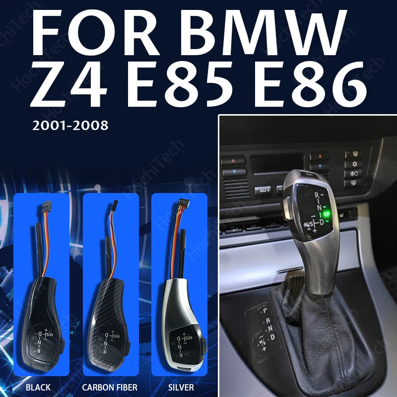 

F30 Style Carbon Fiber Black Silver Shifter Lever LED Gear Shift Knob for BMW Z4 E85 E86 2001-2008 Accessories