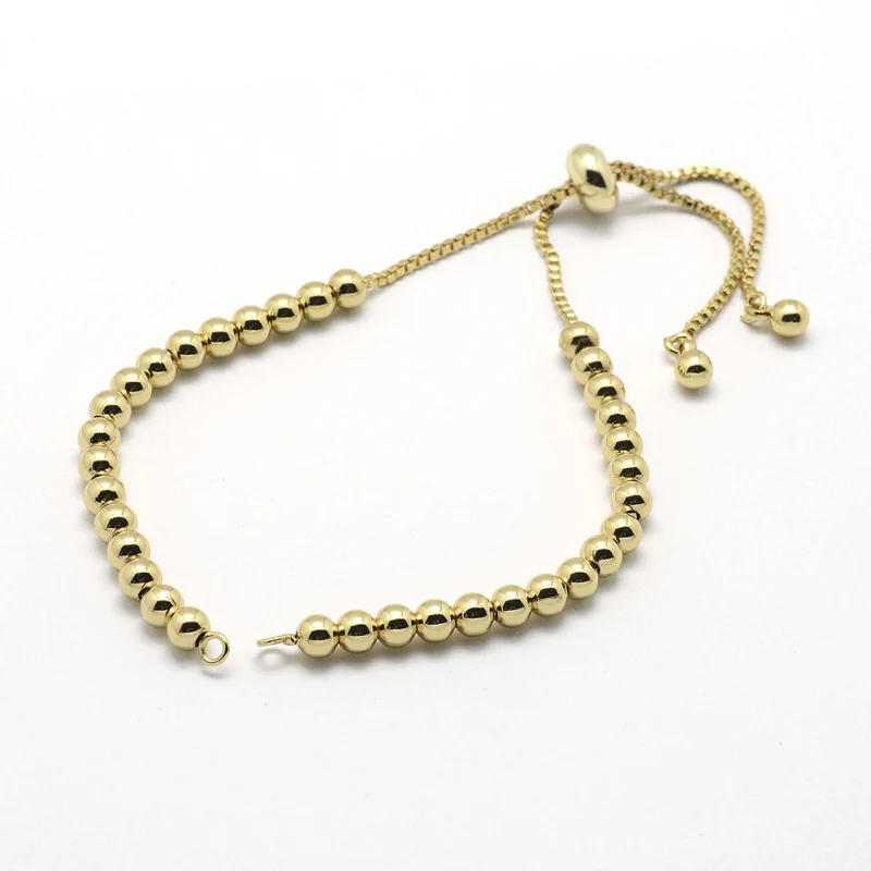 10pcs Adjustable Brass Slider Chain Accessories for Jewelry DIY Charm Bracelet Making 130mm