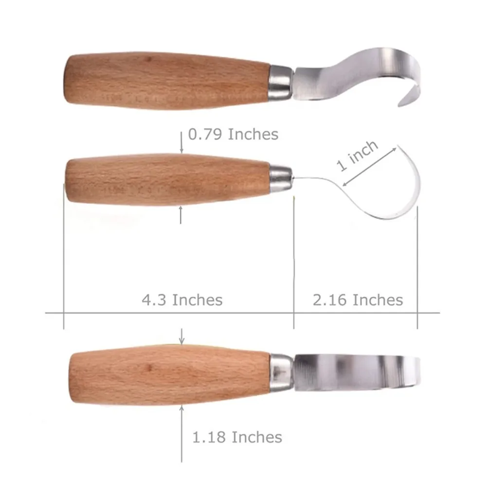 Wood Carving Kni-fe Chisel Woodworking Cutter Hand Tool Set Woodcarving Peeling Sculptural Spoon Hooked Carving Wood Carving