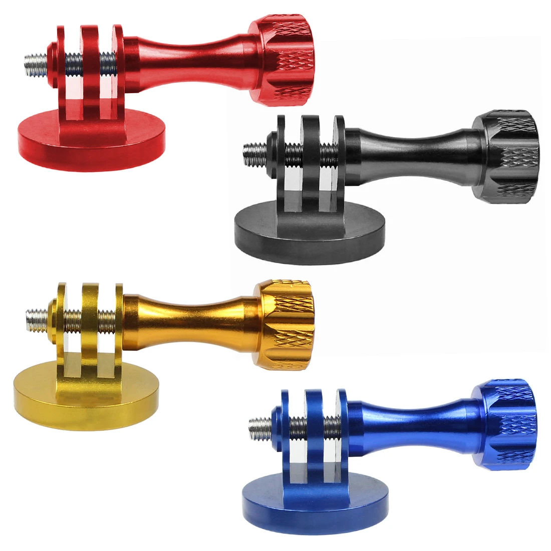 Gopro hd hero 9 8 7 6 54 session 2 3 sjcam yi ekenアクションカメラ用のネジ付きcncアルミニウム製小型三脚マウントアダプター