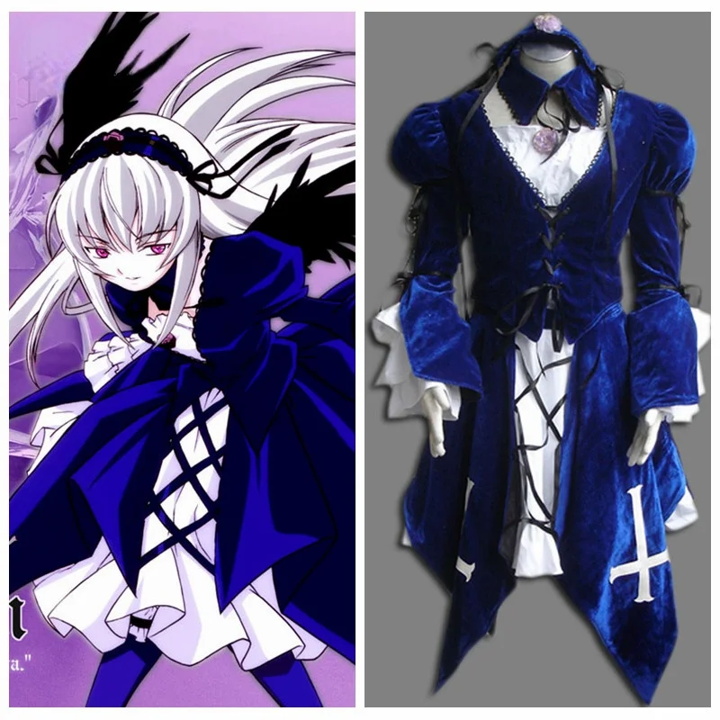 Anime Rozen Maiden Anime Suigintou Halloween Cosplay For Kid Costume and Adult Costume