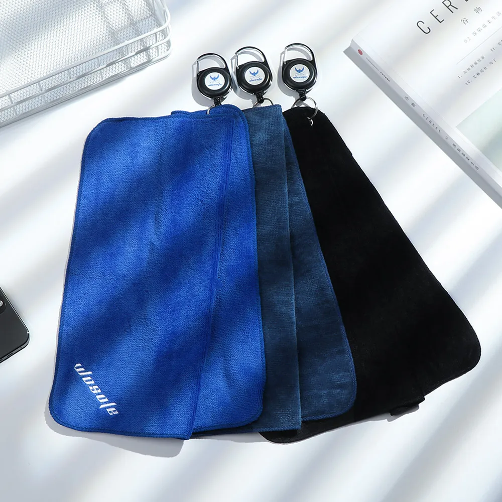 

30*30cm Cotton Golf Towel Microfiber High Water Balls Hands Cleaning Towels With Carabiner Hook Sweat-absorbent Wiping Cloth