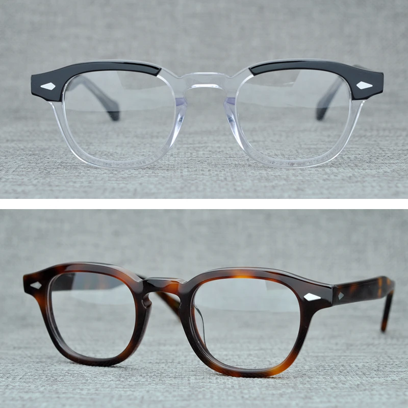 

Round Handmade Acetate Frame Women Johnny Depp Glasses Men Brand Designer Computer Goggles Optical Spectacle frame Demi Myopia