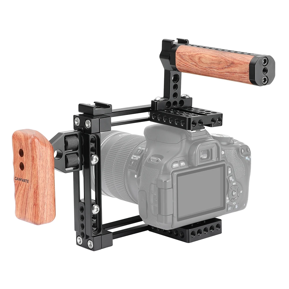 CAMVATE Camera Cage Rig For Canon 70D/80D/90D/5D Mark II/5D Mark III/5D Mark IV/ Nikon D7100/D7200/D300S/a58/A99/a7/a7II/GH5/GH4