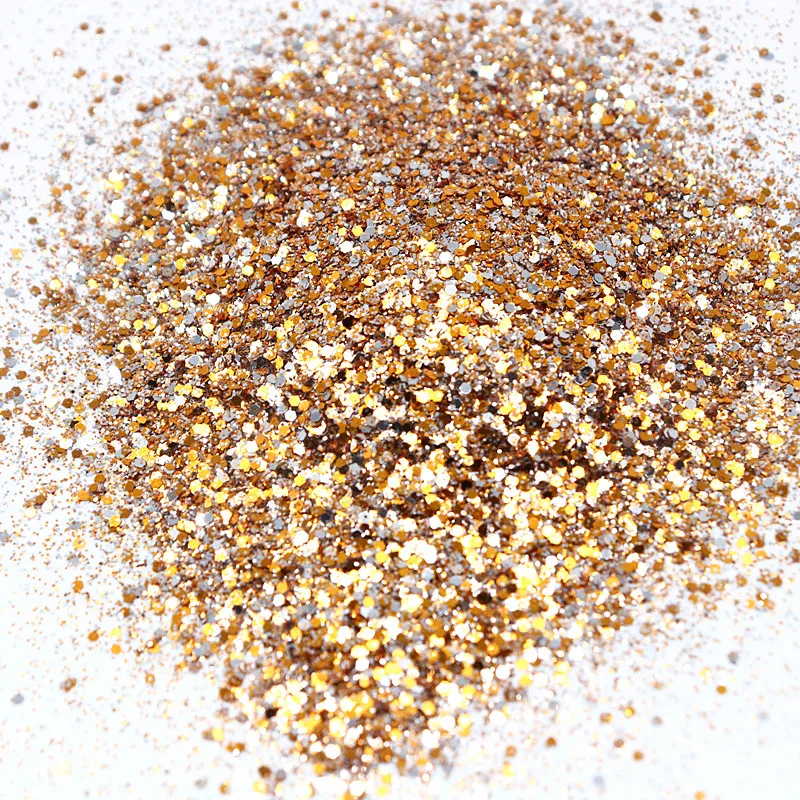 50g Nail Polish Sequin Champagne Silver Gold Mixed Purple Series Gloss Glitter Powder Gel Polishing Set for Gel Nail Decoration