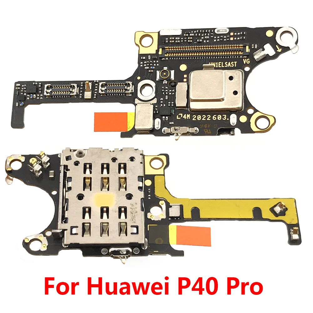 For Huawei P40 Pro SIM / SD Card Reader Holder Conecction Board With Microphone Flex Cable