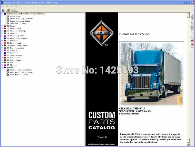 

International Truck electronic spare parts catalogue