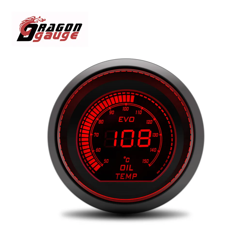 DRAGON GAUGE 52 mm toerenteller spanning watertemperatuur olietemperatuur oliepers boost vacuüm lucht brandstofverhouding uitlaattemperatuur LED digitaal display